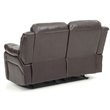 Glory Furniture Daria Faux Leather Reclining Loveseat in Dark Brown