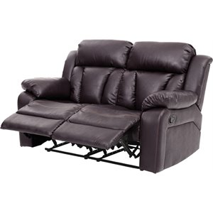 glory furniture daria faux leather reclining loveseat