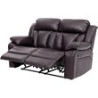 Glory Furniture Daria Faux Leather Reclining Loveseat in Dark Brown