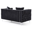 Glory Furniture Paige Velvet Loveseat in Black