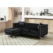 Glory Furniture Paige Velvet Sofa Chaise in Black