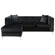 Glory Furniture Paige Velvet Sofa Chaise in Black