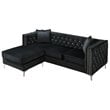 Glory Furniture Paige Velvet Sofa Chaise in Black