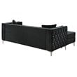Glory Furniture Paige Velvet Sofa Chaise in Black