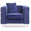 Glory Furniture Paige Velvet Chair in Blue