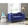 Glory Furniture Paige Velvet Loveseat in Blue