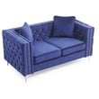Glory Furniture Paige Velvet Loveseat in Blue