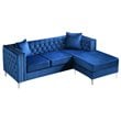 Glory Furniture Paige Velvet Sofa Chaise in Blue
