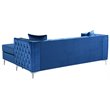 Glory Furniture Paige Velvet Sofa Chaise in Blue