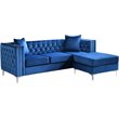 Glory Furniture Paige Velvet Sofa Chaise in Blue