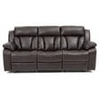 Glory Furniture Daria Faux Leather Reclining Sofa in Dark Brown