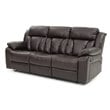 Glory Furniture Daria Faux Leather Reclining Sofa in Dark Brown