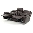 Glory Furniture Daria Faux Leather Reclining Sofa in Dark Brown