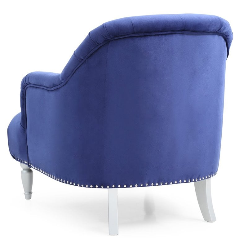 Glory Furniture Jewel Velvet Chair in Blue