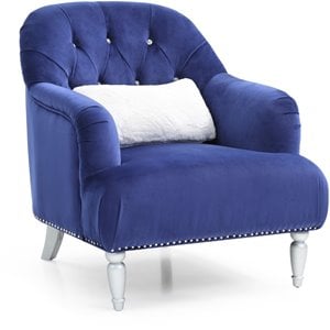 Glory Furniture Jewel Velvet Chair in Blue