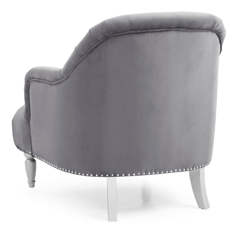 Glory Furniture Jewel Velvet Chair in Gray