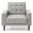 Glory Furniture Andrews Faux Leather Upholstered Convertible Chair in Gray