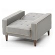 Glory Furniture Andrews Faux Leather Upholstered Convertible Chair in Gray