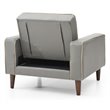 Glory Furniture Andrews Faux Leather Upholstered Convertible Chair in Gray
