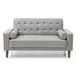 Glory Furniture Andrews Faux Leather Upholstered Sleeper Loveseat in Gray