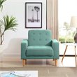 Glory Furniture Andrews Twill Fabric Upholstered Convertible Chair in Teal