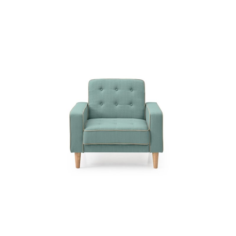 Glory Furniture Andrews Twill Fabric Upholstered Convertible Chair in Teal