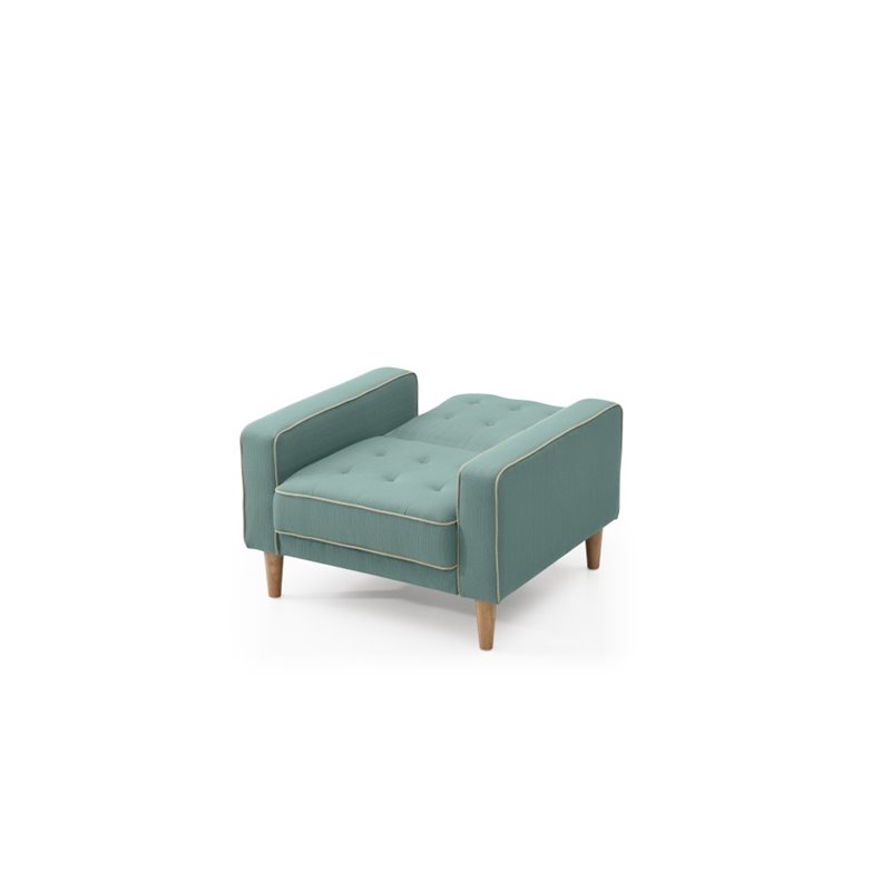 Glory Furniture Andrews Twill Fabric Upholstered Convertible Chair in Teal