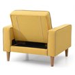 Glory Furniture Andrews Twill Fabric Upholstered Convertible Chair in Yellow