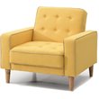 Glory Furniture Andrews Twill Fabric Upholstered Convertible Chair in Yellow