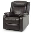 Glory Furniture Ward Faux Leather Rocker Recliner in Dark Brown