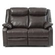 Glory Furniture Ward Faux Leather Double Reclining Loveseat in Dark Brown