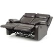 Glory Furniture Ward Faux Leather Double Reclining Loveseat in Dark Brown