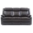Glory Furniture Ward Faux Leather Double Reclining Sofa in Dark Brown