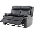 Glory Furniture Ward Faux Leather Double Reclining Loveseat in Black