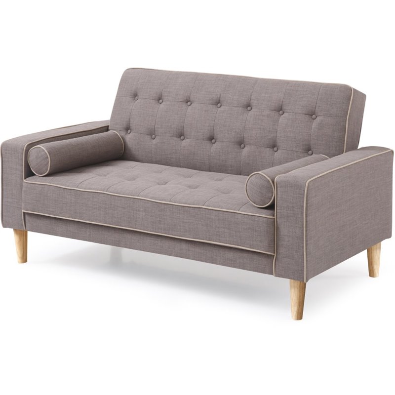 Glory Furniture Andrews Twill Fabric Sleeper Loveseat in Gray Cymax Business