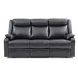 Glory Furniture Ward Faux Leather Double Reclining Sofa in Black