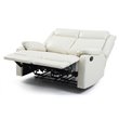 Glory Furniture Ward Faux Leather Double Reclining Loveseat in Pearl