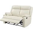 Glory Furniture Ward Faux Leather Double Reclining Loveseat in Pearl