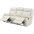 Glory Furniture Ward Faux Leather Double Reclining Sofa in Pearl