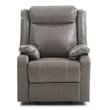 Glory Furniture Ward Faux Leather Rocker Recliner in Gray