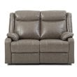 Glory Furniture Ward Faux Leather Double Reclining Loveseat in Gray