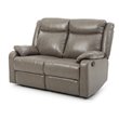 Glory Furniture Ward Faux Leather Double Reclining Loveseat in Gray
