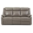 Glory Furniture Ward Faux Leather Double Reclining Sofa in Gray