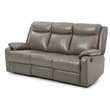 Glory Furniture Ward Faux Leather Double Reclining Sofa in Gray