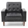 Glory Furniture Andrews Faux Leather Convertible Chair in Black