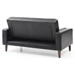 Glory Furniture Andrews Faux Leather Sleeper Loveseat in Black