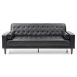 Glory Furniture Andrews Faux Leather Sleeper Sofa in Black