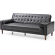 Glory Furniture Andrews Faux Leather Sleeper Sofa in Black