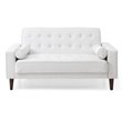 Glory Furniture Andrews Faux Leather Sleeper Loveseat in White
