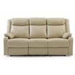 Glory Furniture Ward Faux Leather Upholstered Double Recliner Sofa in Putty